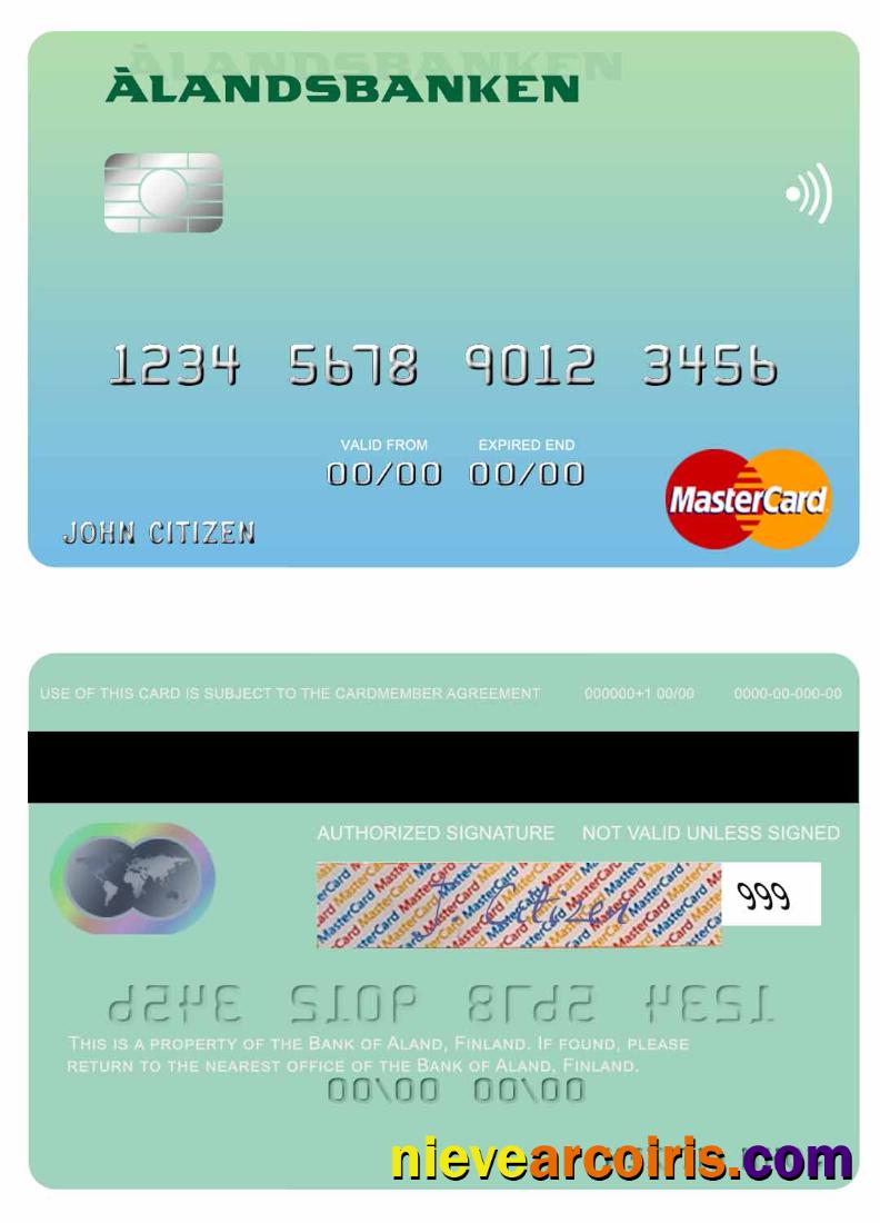 Finland Bank of Aland mastercard